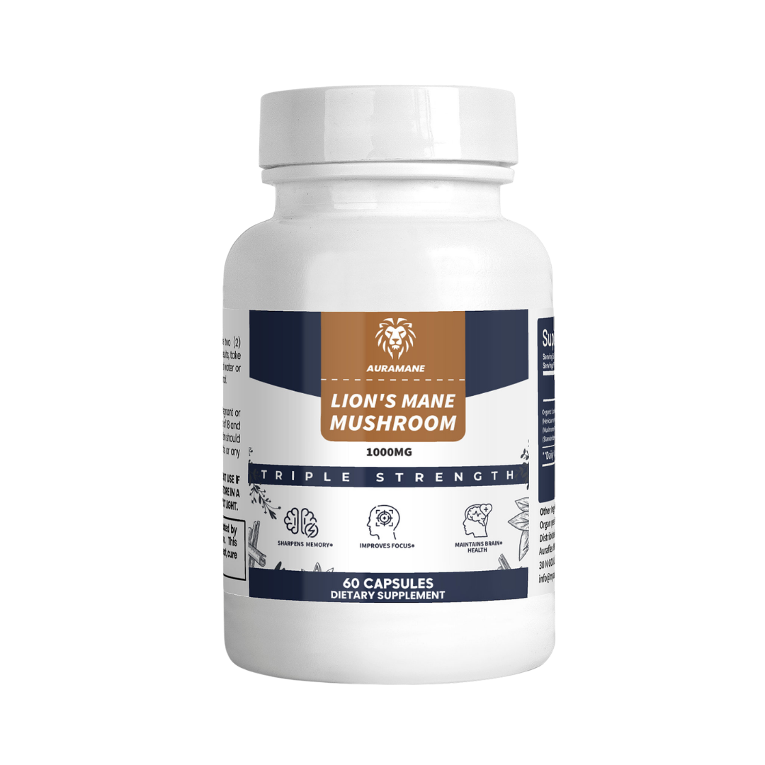 AuraMane™ Functional Lions Mane Mushroom | Calm Focus & Clear Thinking